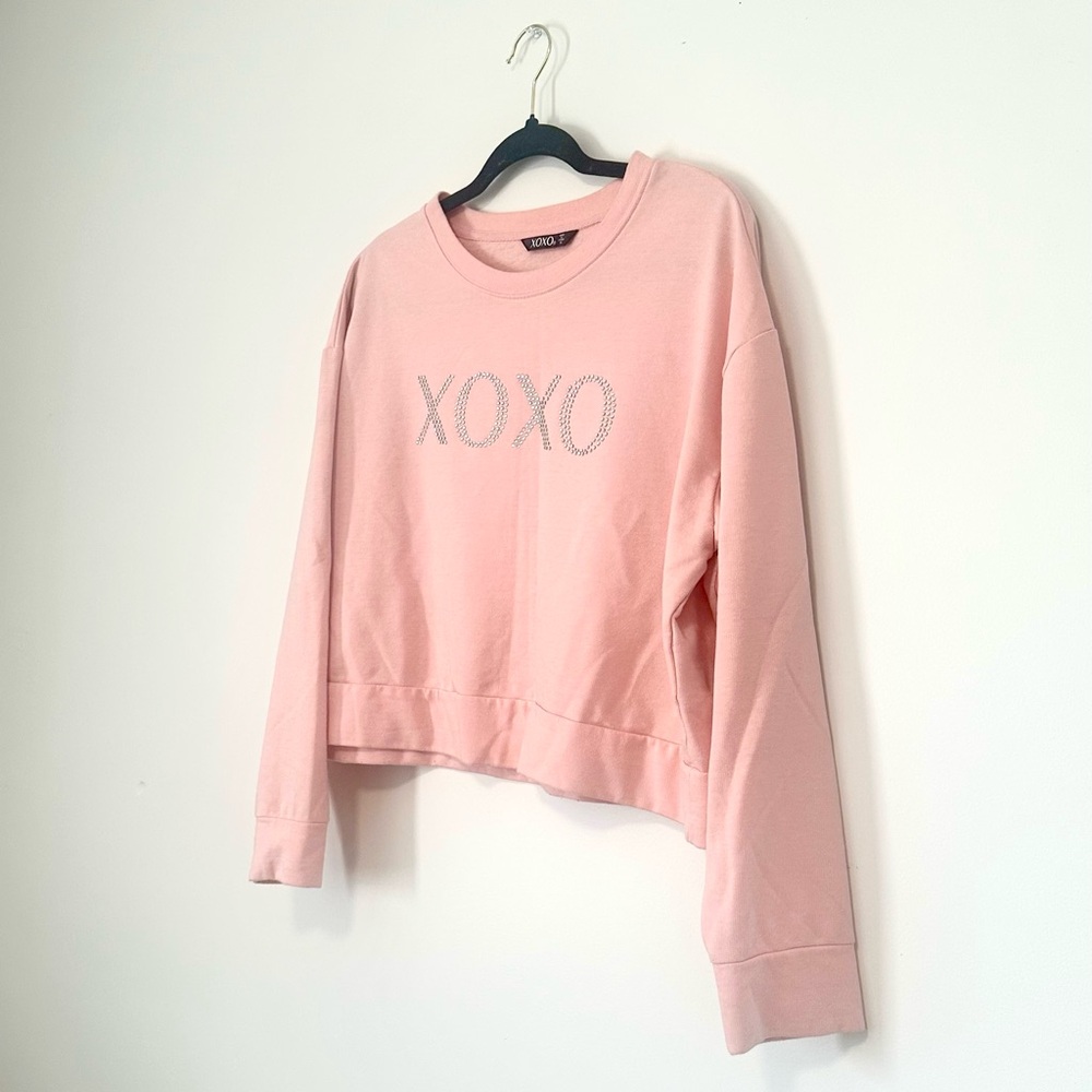 Pink XOXO cute crop Sweater size M
